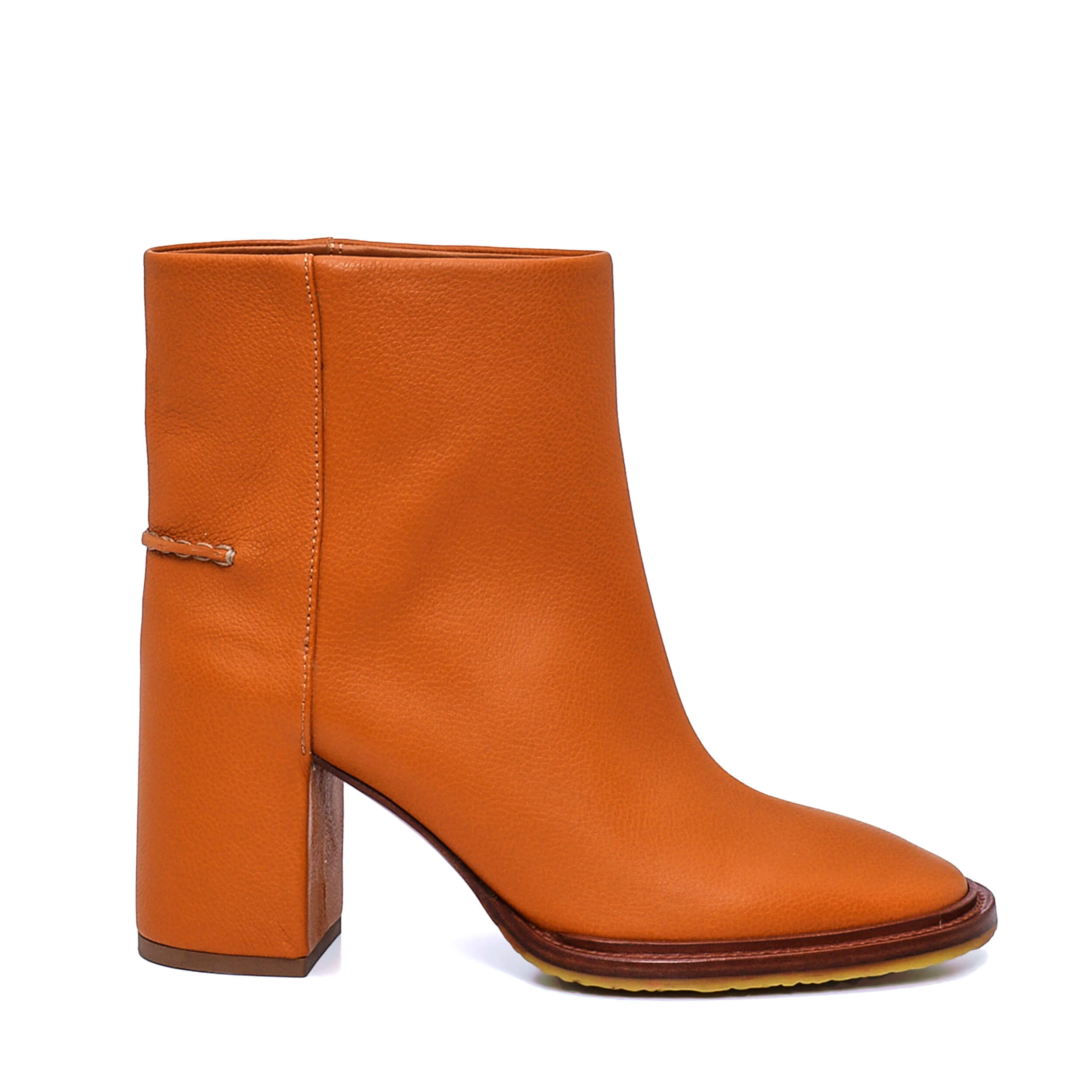 Chloe - Tabac Grained Leather Ankle Boots / 38